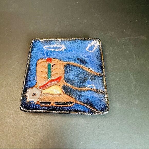 Other - Artisan Cowboy Boot Art Pottery Trinket‎ Dish Southwest Mexican Red ware 4.5x4.5